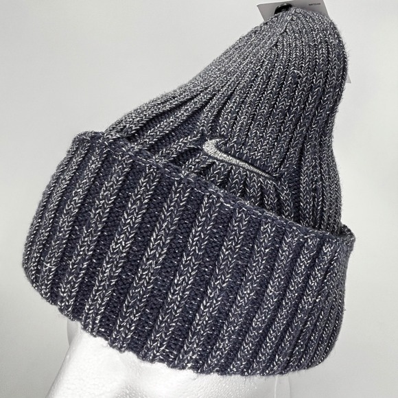 Nike Accessories - NEW Nike Beanie Hat Blue Heather Rib Knit Fleece Lined Cuffed NWT One Size Women